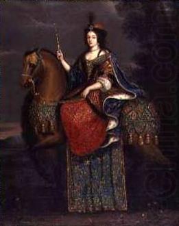 unknow artist Portrait of Queen Marie Casimire in coronation robes on horseback. china oil painting image
